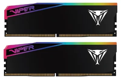 Productafbeelding van DIMM 32 GB DDR5-6400 (2x 16 GB) Dual-kit (zwart, modelnummer VEUR532G6432K, Viper Elite 5 Ultra RGB, compatibel met INTEL XMP en AMD EXPO)