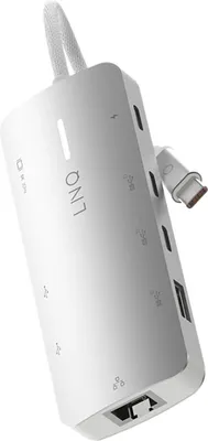 Produktbild von LinQ, 8-in-1 Multiport Pro HDMI 4K USB-C Power Delivery 140W 10Gbps, Grau