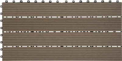 Image de Lot de 6 dalles de terrasse - acier - marron - 30 x 60 cm