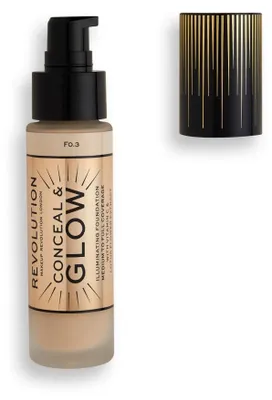 Zdjęcie produktu dla Makeup Revolution, Conceal & Glow, Illuminating, Cream Foundation, F3, 23 ml
