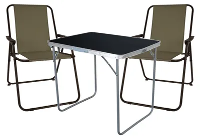 Image de mobilier de camping 3 pièces chaise de camping table de camping pliable L70xB50xH59cm