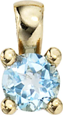 Produktbild von Anhänger mit Blautopas Topas blau 333 Gold Gelbgold schlicht Damen