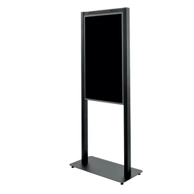 Produktbild von HAGOR Monitorständer - Bildschirmgröße: Bis zu 139,7 cm (55 Zoll) - 45 kg TragfähigkeitDisplay Type Supported: - 229,9 cm Höhe x 100 cm Breite x 50 cm Tiefe - Bodenständer - Schwarz