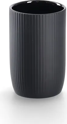 Immagine prodotto di Bicchiere per spazzolino da denti in Vetroceramica con motivo nero 7,7x12 cm