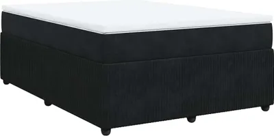 Produktbild von vidaXL Boxspringbett mit Matratze Schwarz 140x190 cm Samt