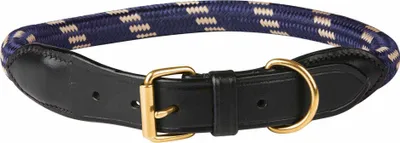 Produktbild von Weatherbeeta Seil Leder Hundehalsband WB1342 (XL) (Marineblau/Braun)