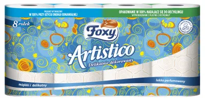 Immagine prodotto di Papier toaletowy Foxy Artistico Brzoskwiniowy 8 rolek 2-warstwowy
