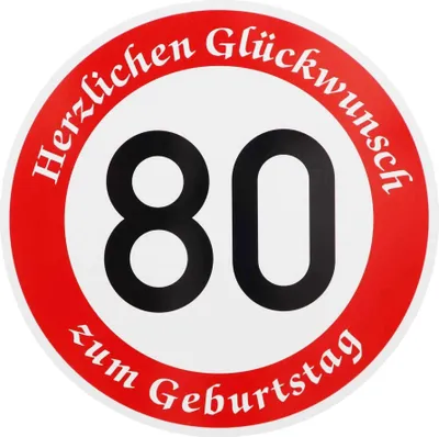 Produktbild von ORIGINAL VERKEHRSSCHILD  80  MIT GEBURTSTAGSTEXT als Sonderschriftzug Geburtstagsgeschenk Verkehrszeichen Schild Geburtstagsschild Straßenschild Geschenkidee Schilder Verkehrsschilder Straßenschilder