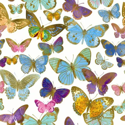 Produktbild von Servietten 33x33 cm - Golden butterflies