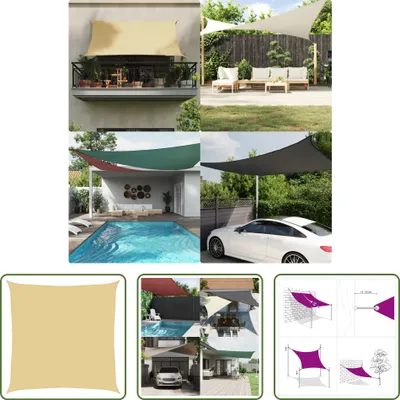 Produktbild von The Living Store Sonnensegel Sandfarbe 2x2 m 100% Polyester Oxford