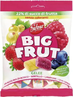 Produktbild von 6x Dufour Big Frut Gelee Beeren Walderdbeere - Heidelbeere - Himbeere - Stachelbeere 150 g