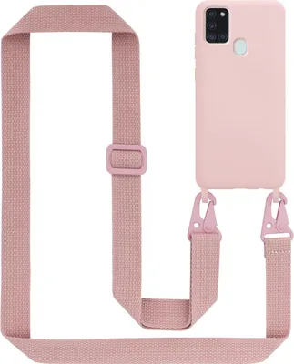 Obrázek produktu pro Cadorabo Ochranné pouzdro pro Samsung Galaxy A21s Case v růžové barvě Pouzdro na mobilní telefon s řetízkem Délka nastavitelného řemínku na šňůru