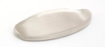 Produktbild von Kerzenteller, Dekoteller oval in Messing Silber (Innen 9 x 4 cm) für Ovalkerzen, Ellipsenkerzen