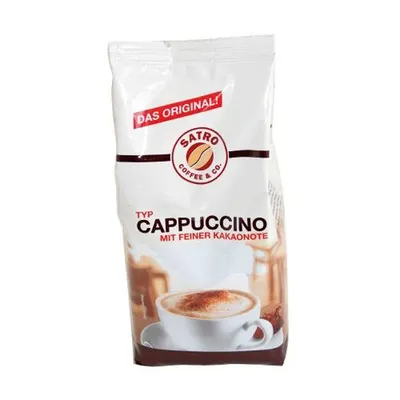 A bag of Satro Family Cappuccino.