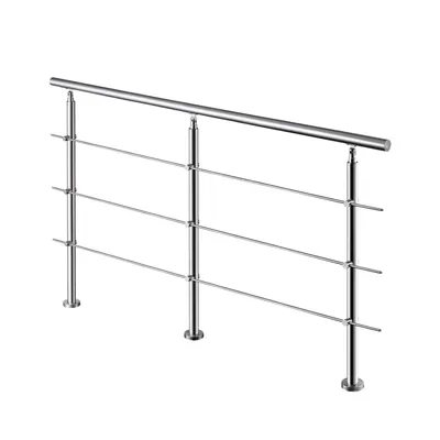 Produktbild von AICA Handlauf 220cm Geländer 3 Querstäbe Treppengeländer Brüstung Edelstahl