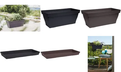 Produktbild von Poétic Blumenkasten ROMEO, (B)400 mm, grau-schwarz