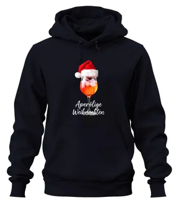 Immagine prodotto di Aperölige Christmas Aperol Cappello di Natale Festa di Natale Unisex Felpa con cappuccio, Navy, S