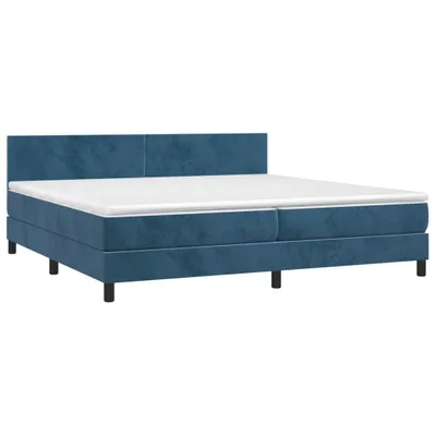 Immagine prodotto di vidaXL Letto a molle con materasso blu scuro 200x200 cm in velluto