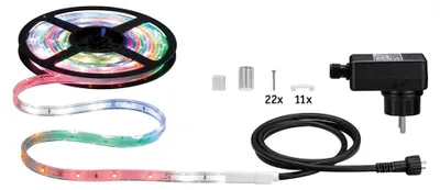 Immagine prodotto di Set di strisce LED Paulmann Function WaterLED, 5 metri, grado di protezione IP64/IP67, alimentatore MC, 10,5W, 230/12V, 12VA, colore bianco, materiale: plastica