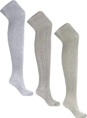 Produktbild von Trachtenstrümpfe 3er Pack Lange Trachtensocken Strümpfe Socken 70cm, Farbe:Weiß, Größe:38-40