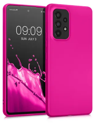Produktbild von kwmobile Handyhülle für Samsung Galaxy A53 5G Hülle - Silikon Case metallisch schimmernd - Schutzhülle Cover - Metallic Pink