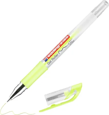Produktbild von Edding 2185 Gelroller pastellgelb, Rollerspitze 0,7 mm, Verschlossener Gelschreiber, Gelb, Weiß, Gelb, Kunststoff, Fein, Rund