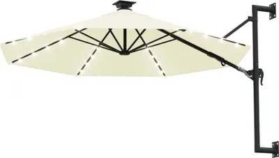 Immagine prodotto di vidaXL Ombrellone da parete con LED 300 cm Bianco sabbia