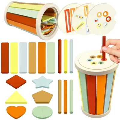 Produktbild von Sortierspielzeug Formensortierer Montessori-Spielzeug ab 1 Jahr - Holz - Kleurenformen - Lernspielzeug für Kleinkinder