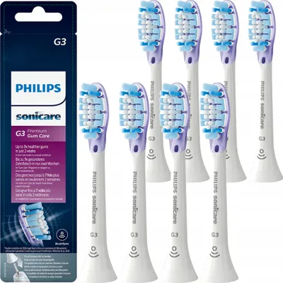 Produktbild von Philips | Aufsteckbürsten für Philips Sonicare HX9054/17 G3 - Weiß - 8 Stück - Original Qualität - Sanfte Reinigung
