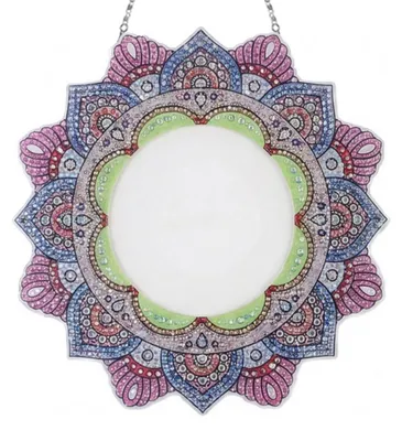 Produktbild von Mandala Spiegel Diamond Painting Bastelset für Kinder, Bunt, Kosmetikspiegel DIY Deko, 5-12 Jahre