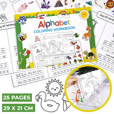 Zdjęcie produktu dla Interaktives Arbeitsbuch zum Schreiben und Ausmalen – Alphabet