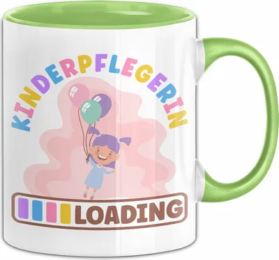 Produktbild von Kinderpflegerin Tasse Geschenk Loading Geschenkidee Für Tagesmama Erzieherin In Der Ausbildung Kaffee-Becher (Grün)