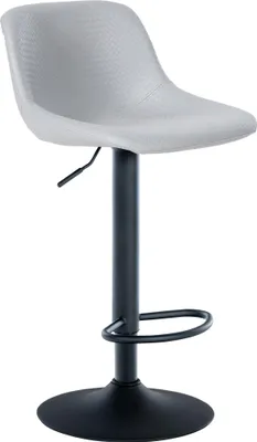 Produktbild von Barhocker HODOR - Kunstleder Grau 43x49x79 cm | Barstuhl Höhenverstellbar Mit Lehne Drehbar Tresenhocker Tresenstuhl Kneipenhocker Kneipenstuhl