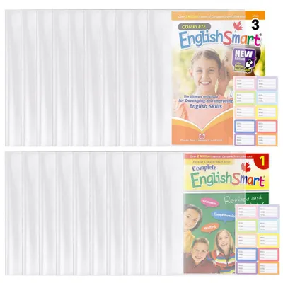 Imagen del producto de Fundas transparentes para libros, 20 unidades, formatos A4 y B5, ajustables, para libros de texto escolares
