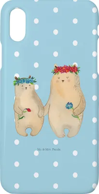 Produktbild von Mr. & Mrs. Panda Iphone 10 Handyhülle Bären mit Blumenkranz - Türkis Pastell - Geschenk, Bär, Muttertag, X, Handy, Mama, Kinder, Cover, Hülle, Mutter