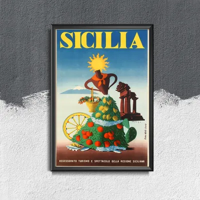 Produktbild von Poster - Canvas - Leinwand - 42 cm x 59,4 cm - Sizilien Italien