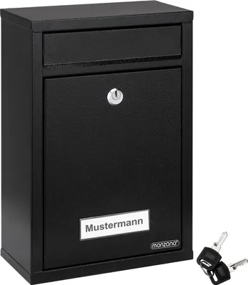 Produktbild von MONZANA® Briefkasten Wandbriefkasten Briefkastenanlage Postkasten Briefbox Stahl, Farbe:schwarz