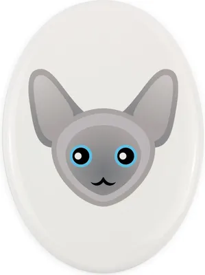 Image de Peterbald - Plaque funéraire en céramique avec graphisme et inscription de la marque Art-Dog