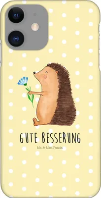Produktbild von Mr. & Mrs. Panda Iphone 11 Handyhülle Igel Blumen - Gelb Pastell - Geschenk, Hülle, Handy Case, Gute Laune, Krankheit, Cover, Krankenhaus, Genesungswünsche, krank