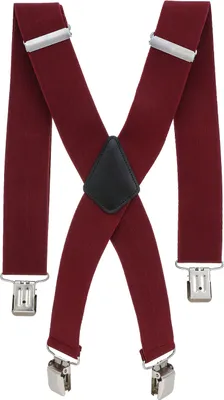 Produktbild von Rote X-Form Hosenträger 5 cm breit, 120 cm lang, mit 4 rostfreien Metall-Clips