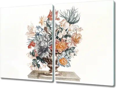 Produktbild von Coloray Hackbrett Herdabdeckplatte 2x40x52 cm Küchenbrett Kochplattenabdeckung Schneidebrett - Blumen pflanzen