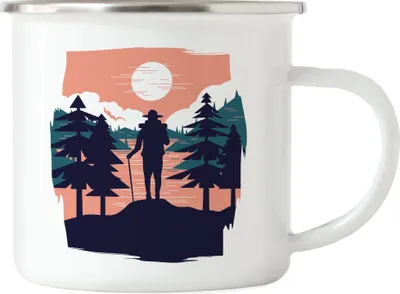 Produktbild von Natur Emaille Tasse Gewässer Berg Berge Natur Wandern Bergsteigen Hiking Gipfel Aussicht Hügel Sport