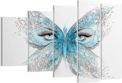 Produktbild von Bild auf Leinwand - Leinwandbild - Illustration Gesicht Schmetterling Wimper - 150x100cm - Wand Bild - Wanddeko - Leinwanddruck - Bilder - Kunstdruck - Leinwand bilder - Wandkunst - EG150x100-3026