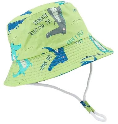 Immagine prodotto di Cappello da sole per bambini, stile pescatori, cappello estivo, protezione UV, motivo coccodrillo, verde, taglia 12-24 mesi