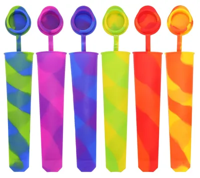 Eisformen aus Silikon, 6 Stück, BPA-frei, mit Deckel