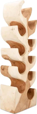 Produktbild von Weinregal aus Suar Holz massiv Flaschenregal Handarbeit 6–13 Flaschen, Farbe:80 cm | Natur