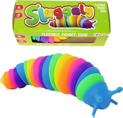 Produktbild von Regenbogenschnecke Fidget Slug Spielzeug Sluggely