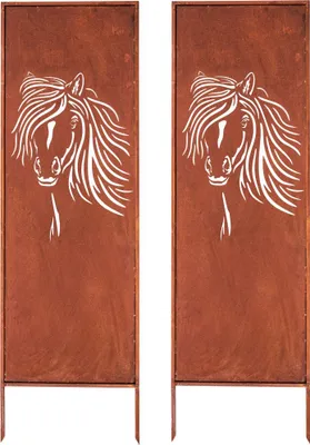 Produktbild von Sichtschutz Metall 2x - 160 cm x 50 cm - Edelrost - Rostoptik Sichtschutz für Garten - Sichtschutzelement - Sichtschutzwand - Gartendekoration Zaun