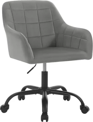 Produktbild von WOLTU Schreibtischstuhl drehbar, Schminktisch Stuhl, Bürostuhl ergonomisch, Samt, Dunkelgrau