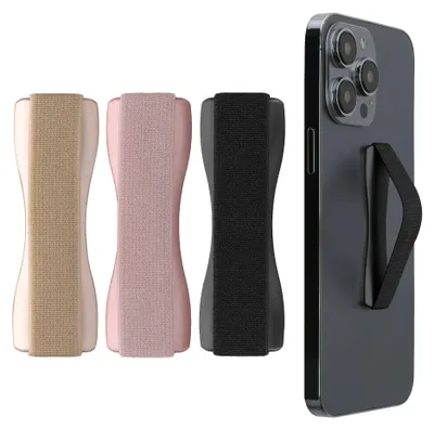 Produktbild von kwmobile Smartphone Fingerhalter 3 Set - Handy Halter Griff Halterung Einhandbedienung - 3x Handyhalter in Schwarz Rosegold Gold